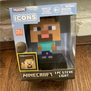 Minecraft Paladone #001 Steve Night Light Lamp Series 1 Character Figure Decor